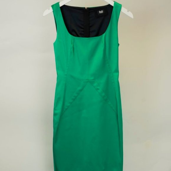Dolce & Gabbana Dresses & Skirts - Dolce & Gabbana Green Fitted Satin Dress